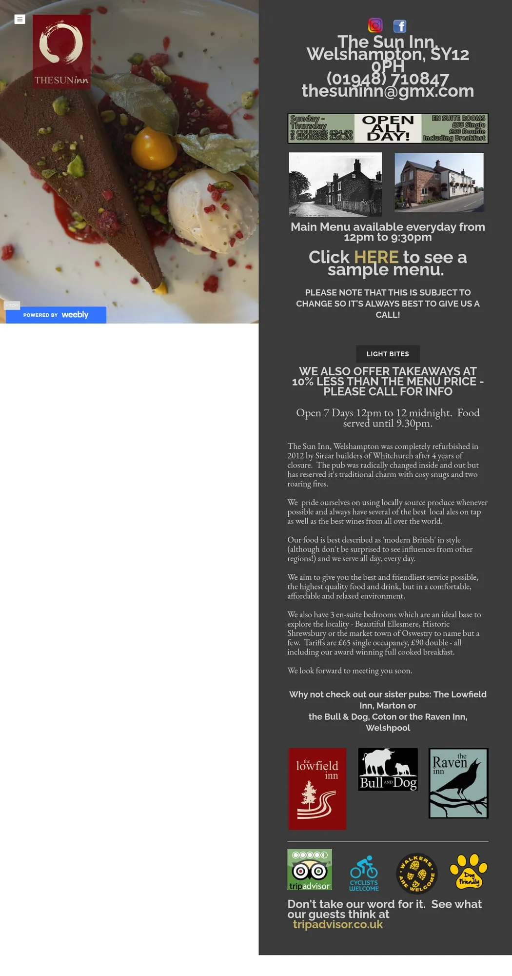 The Sun Inn old website